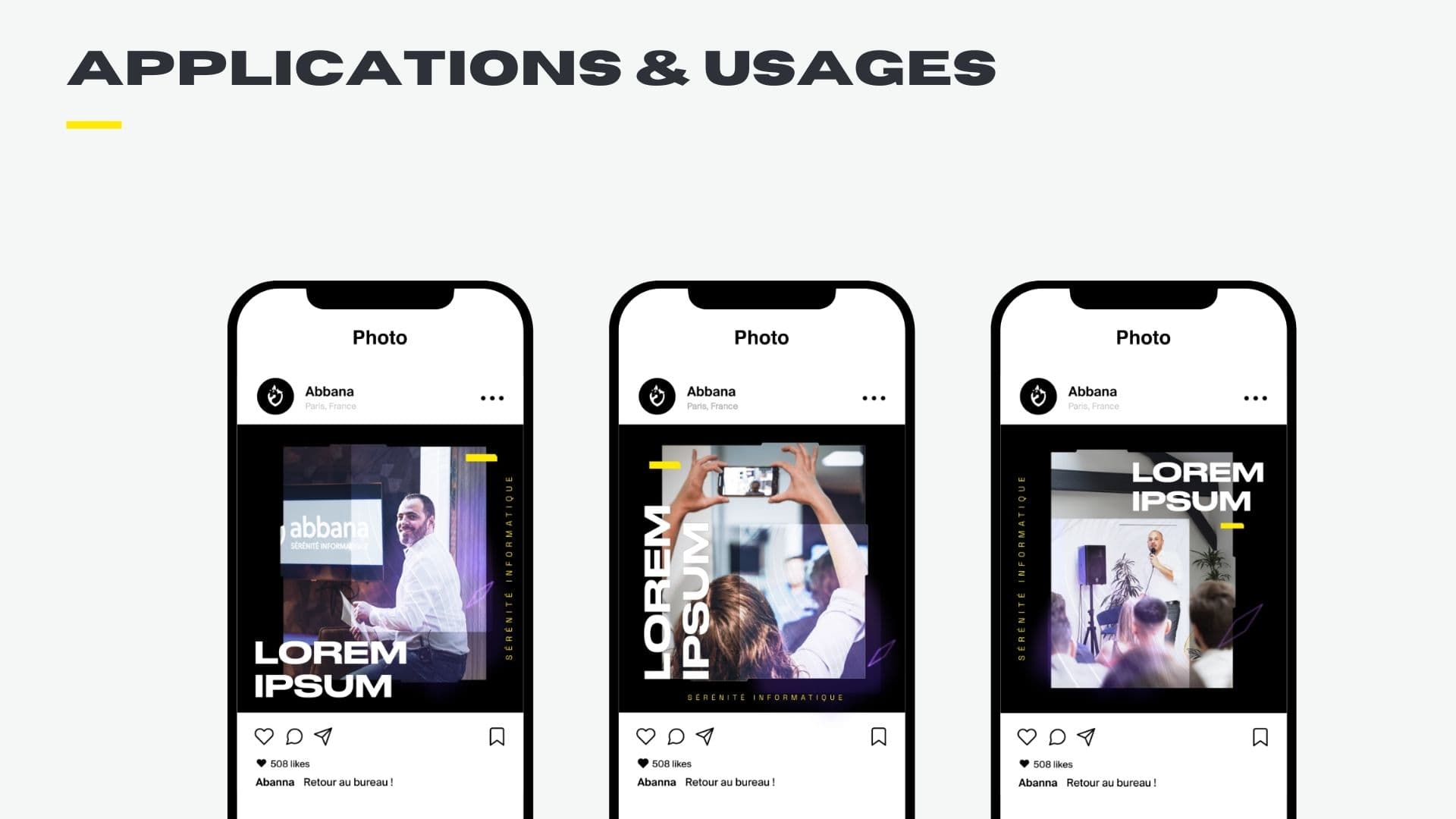 Production de contenu - Maquette mobile first Abbana